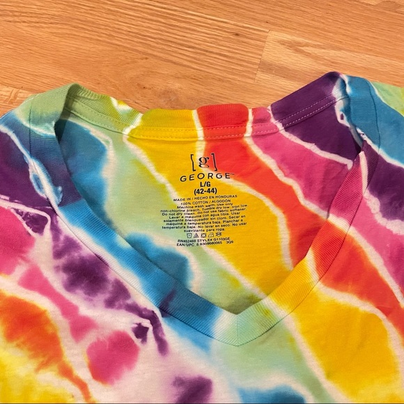 Tiedye rainbow pride tshirt honeycomb unisex L - Picture 5 of 5